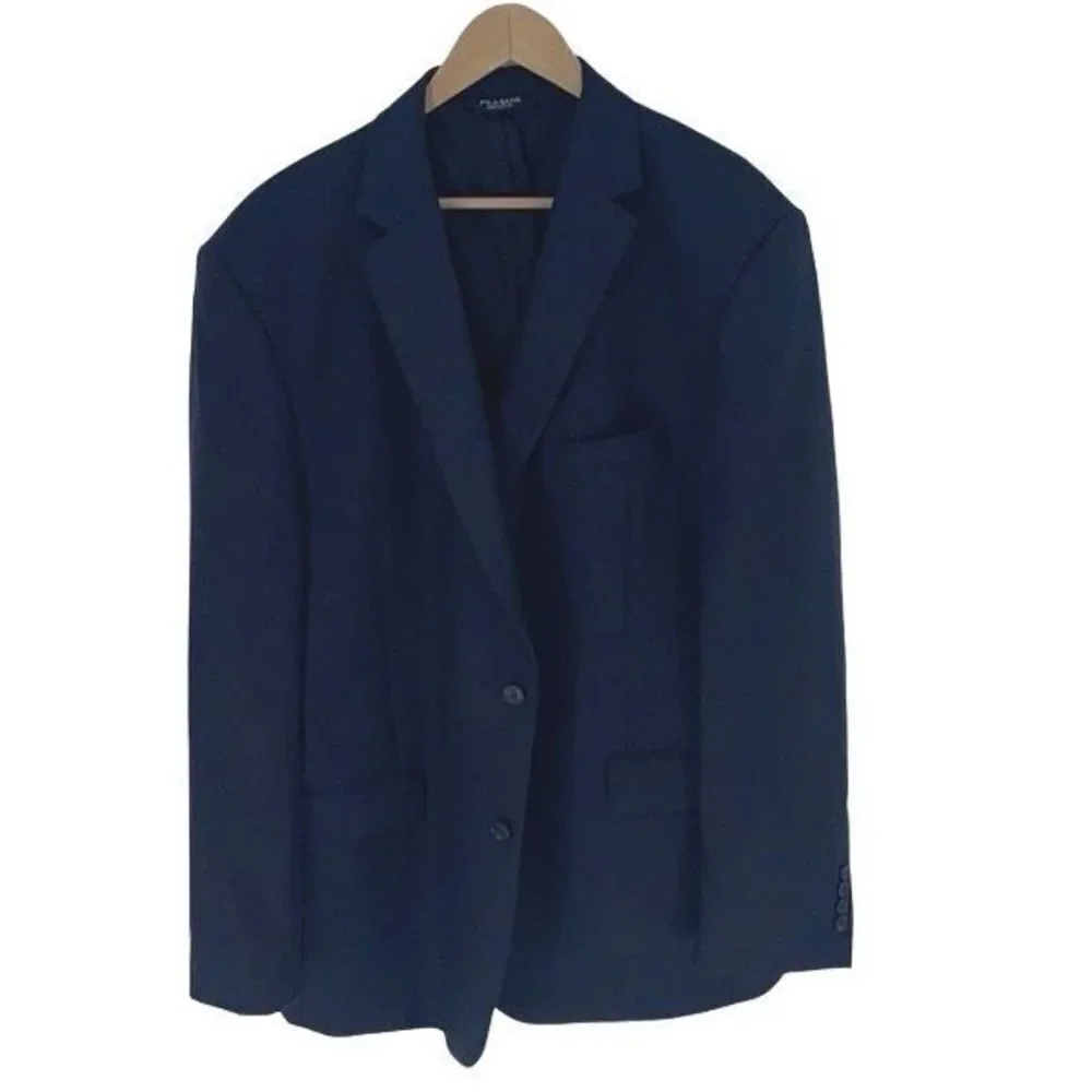 Jos.‎ A. Bank Men's Single Breasted  Coat Chelsea Wool Traveler TF Navy Size 48L